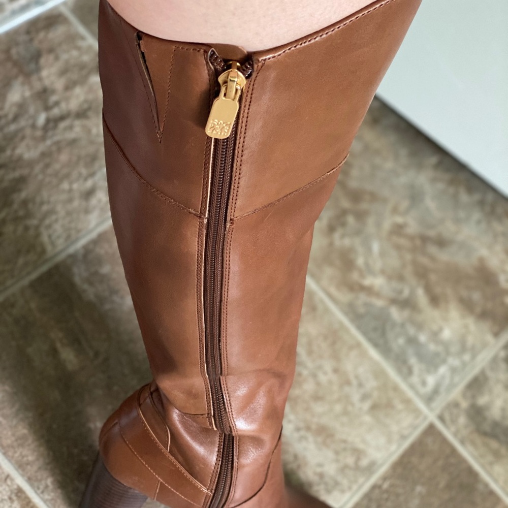 Anne Klein brown "Nixie" high heel brown boots - Picture 4 of 9